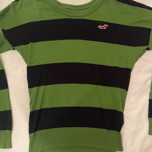 Green and navy striped top - Picture 2 of 2